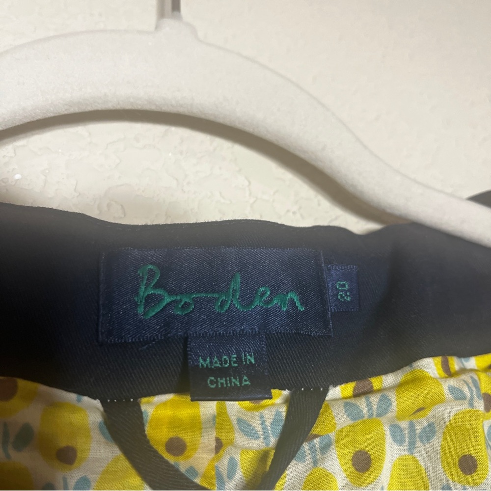 Boden Navy Jacket Artisan Bauble Collar Midi Trench Coat Unique SZ UK20 US16 - Picture 3 of 11